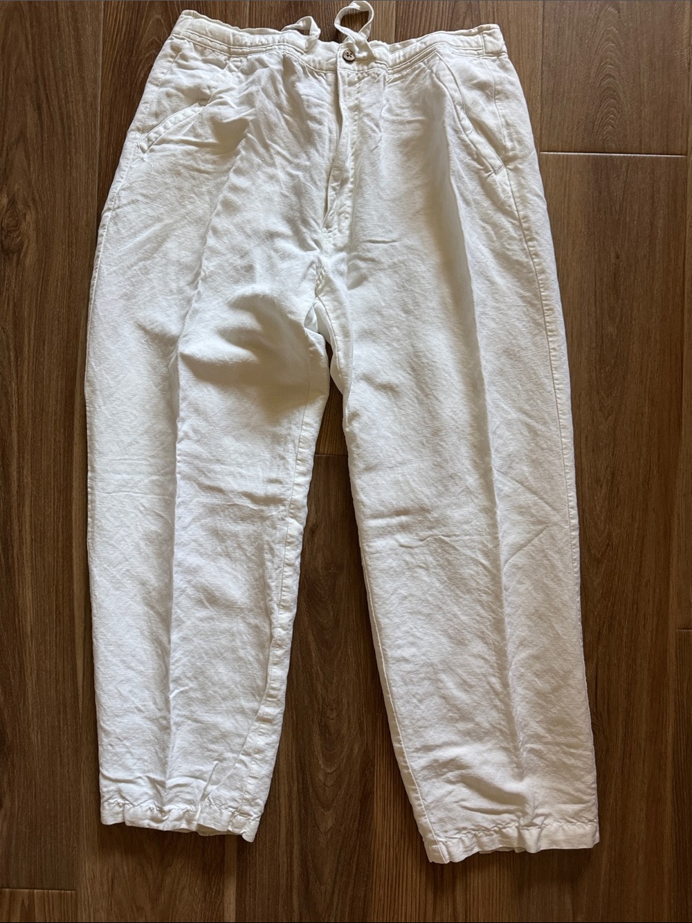 Cubavera Men's White Relaxed Linen-Blend Pants